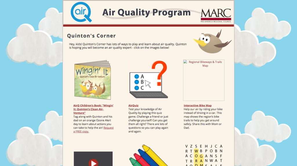 AirQKC's old site was primarily geared towards children, which kept the campaign from reaching MARC's target audience.